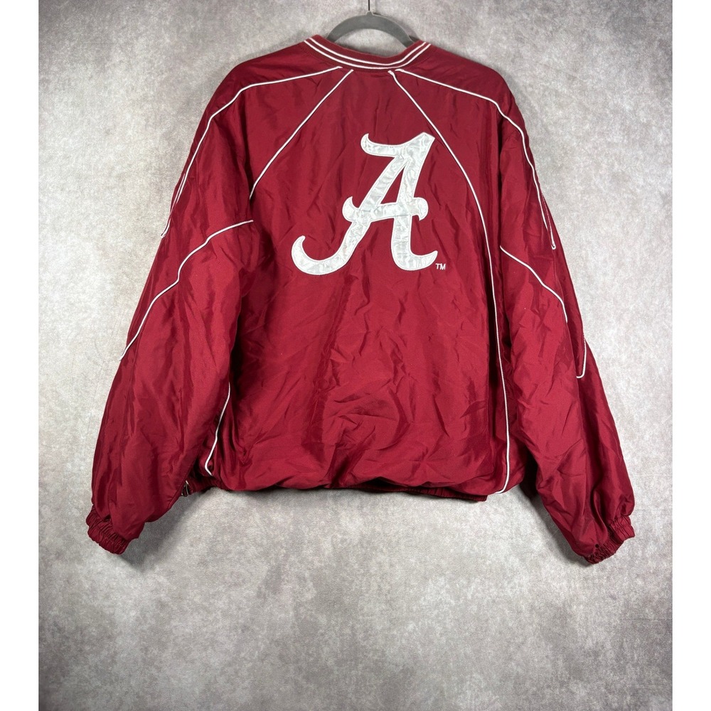 Alabama Crimson Tide 58 Sports Windbreaker Mens L Red Pullover V-Neck NCAA Fan